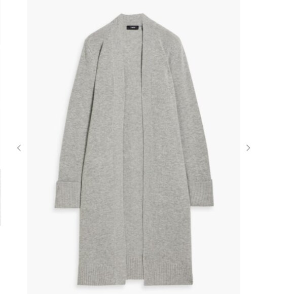 NWT Theory Long Wool Cashmere Cardigan in Black - Picture 3 of 7